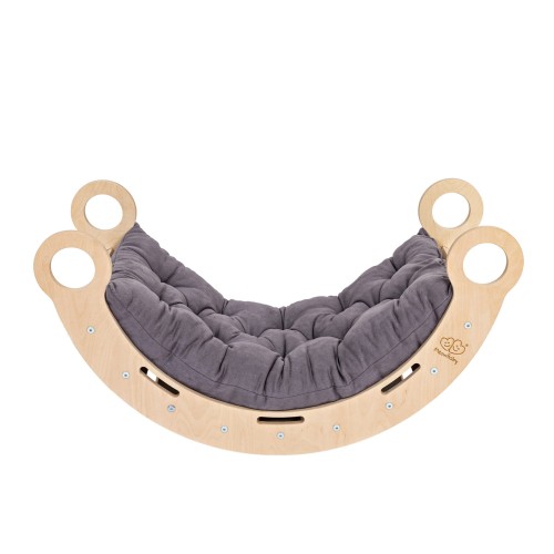 Small Dream Rocker Naturalne Drewno z Szarą Poduszką