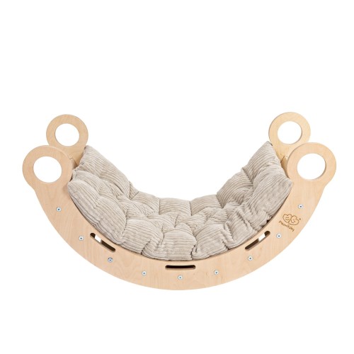 Small Dream Rocker Naturalne Drewno z Beżową Poduszką